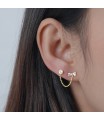 Gold Plated Bow Shaped Silver Stud Earrings STC-104-GP